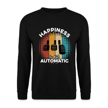 Glück ist nicht Automatik Schaltgetriebe Knüppel - Unisex Pullover - Schwarz - Vorne - Alina (178cm) & Michal (187cm)