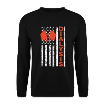 Funny Dialysis American Flag Kidney Dialysis - Unisex Sweatshirt - black - Front - Alina (178cm) & Michal (187cm)