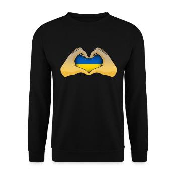 Ukraine - Unisex Pullover - Schwarz - Vorne - Alina (178cm) & Michal (187cm)