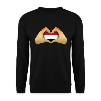 Jemen - Unisex Pullover - Schwarz - Vorne - Alina (178cm) & Michal (187cm)