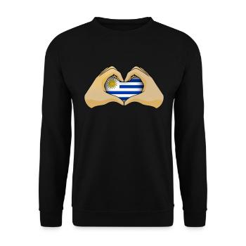 Uruguay - Unisex Pullover - Schwarz - Vorne - Alina (178cm) & Michal (187cm)