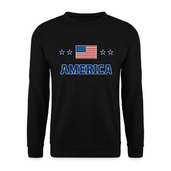 America - Unisex Sweatshirt - black - Front - Alina (178cm) & Michal (187cm)