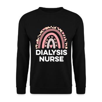 Dialysis Nurse Nephrology Hemodialysis Nurse - Unisex Sweatshirt - black - Front - Alina (178cm) & Michal (187cm)