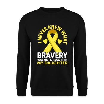 Childhood Cancer Daughter Family Childhood Cancer - Unisex Sweatshirt - black - Front - Alina (178cm) & Michal (187cm)