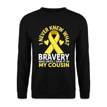 Childhood Cancer Cousin Family Childhood Cancer - Unisex Sweatshirt - black - Front - Alina (178cm) & Michal (187cm)