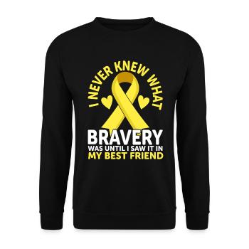 Childhood Cancer Friend Family Childhood Cancer - Unisex Sweatshirt - black - Front - Alina (178cm) & Michal (187cm)