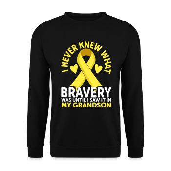 Childhood Cancer Grandson Family Childhood Cancer - Unisex Sweatshirt - black - Front - Alina (178cm) & Michal (187cm)