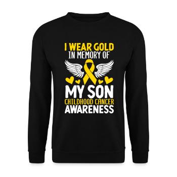 Childhood Cancer Son Family Childhood Cancer - Unisex Sweatshirt - black - Front - Alina (178cm) & Michal (187cm)