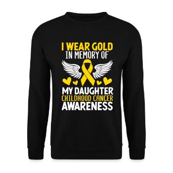 Childhood Cancer Daughter Family Childhood Cancer - Unisex Sweatshirt - black - Front - Alina (178cm) & Michal (187cm)