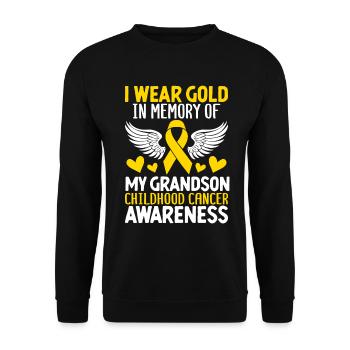 Childhood Cancer Grandson Family Childhood Cancer - Unisex Sweatshirt - black - Front - Alina (178cm) & Michal (187cm)