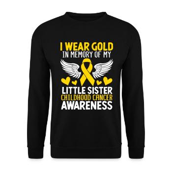 Childhood Cancer Sister Family Childhood Cancer - Unisex Sweatshirt - black - Front - Alina (178cm) & Michal (187cm)