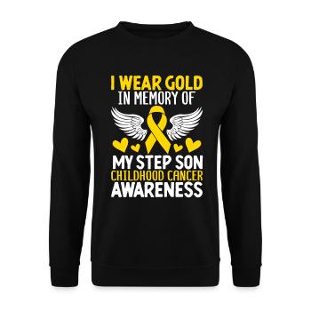 Childhood Cancer Stepson Family Childhood Cancer - Unisex Sweatshirt - black - Front - Alina (178cm) & Michal (187cm)