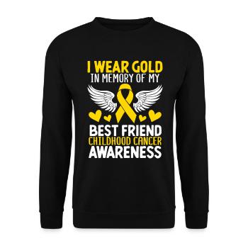 Childhood Cancer Friend Family Childhood Cancer - Unisex Sweatshirt - black - Front - Alina (178cm) & Michal (187cm)
