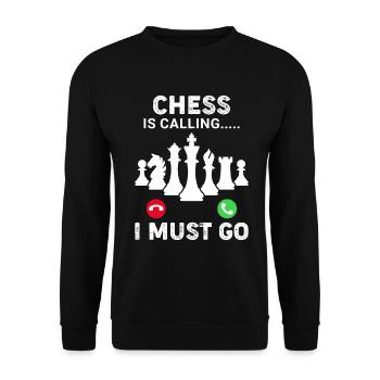 Funny Chess Strategy Games Chess Players Chess - Unisex Sweatshirt - black - Front - Alina (178cm) & Michal (187cm)