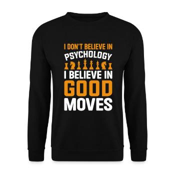 Schach Psychologie Lustiges Schach Gute Züge Schach - Unisex Pullover - Schwarz - Vorne - Alina (178cm) & Michal (187cm)