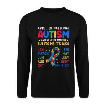 Autisme Sensibilisation Autistique Drôle Spectre de l’autisme - Sweat-shirt Unisexe - noir - Devant - Alina (178cm) & Michal (187cm)