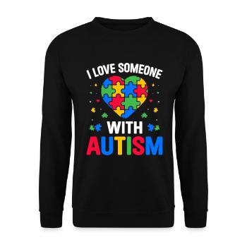J’aime quelqu’un avec l’autisme Drôle de spectre autistique - Sweat-shirt Unisexe - noir - Devant - Alina (178cm) & Michal (187cm)