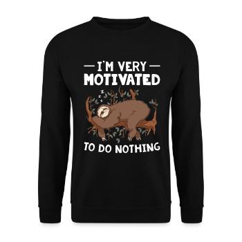Lustiges Faultier Nichts tun Prokrastination Faultier - Unisex Pullover - Schwarz - Vorne - Alina (178cm) & Michal (187cm)
