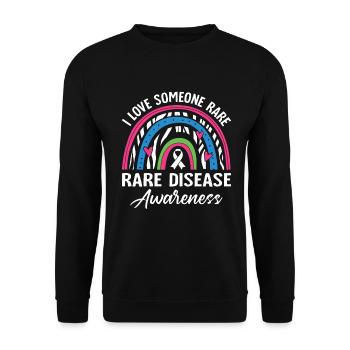 J’aime quelqu’un rare Ruban zébré Conscience Rare - Sweat-shirt Unisexe - noir - Devant - Alina (178cm) & Michal (187cm)