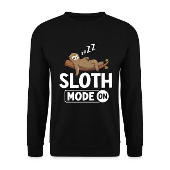 Sloth Mode On Funny Lazy Sloth Laziness Sleep - Unisex Sweatshirt - black - Front - Alina (178cm) & Michal (187cm)