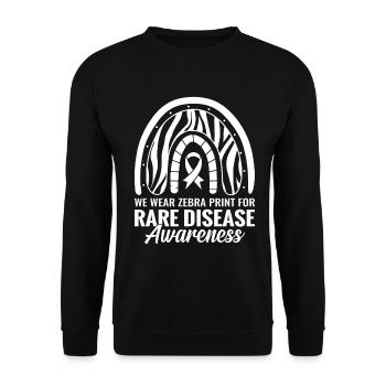 Sensibilisation aux maladies rares Ruban rayé zébré Rare - Sweat-shirt Unisexe - noir - Devant - Alina (178cm) & Michal (187cm)