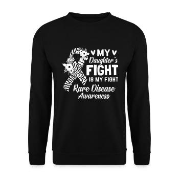 Der Kampf meiner Tochter ist gegen seltene Krankheiten - Unisex Pullover - Schwarz - Vorne - Alina (178cm) & Michal (187cm)