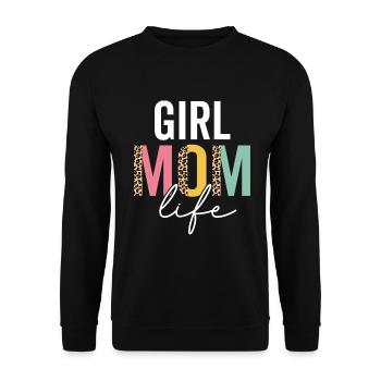 Girl Mom Life Funny Mom Leopard Girl Mama Cheetah - Unisex Sweatshirt - black - Front - Alina (178cm) & Michal (187cm)