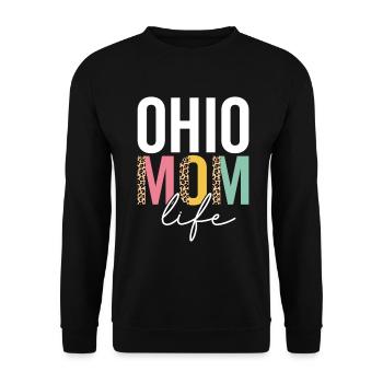Ohio Mom Life Funny Mom Leopard Ohio Mama Cheetah - Unisex Sweatshirt - black - Front - Alina (178cm) & Michal (187cm)
