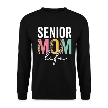 Senior Mama Leben Lustig Mama Leopard Senior Mama - Unisex Pullover - Schwarz - Vorne - Alina (178cm) & Michal (187cm)