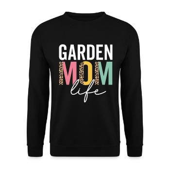 Garten Mama Leben Lustige Mama Leopard Garten Mama - Unisex Pullover - Schwarz - Vorne - Alina (178cm) & Michal (187cm)