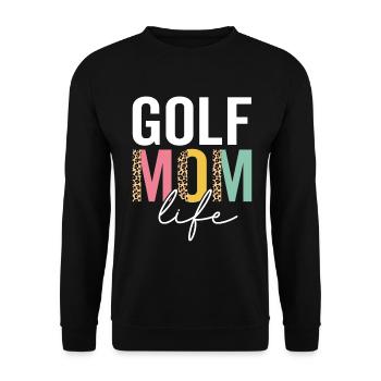 Golf Mama Leben Lustig Mama Leopard Golf Mama Gepard - Unisex Pullover - Schwarz - Vorne - Alina (178cm) & Michal (187cm)