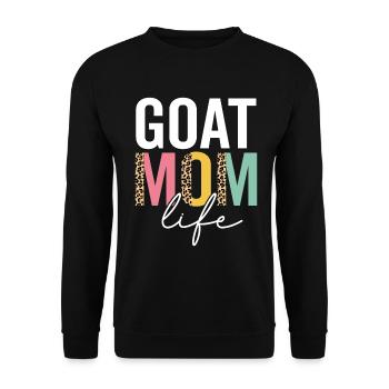 Goat Mom Life Funny Mom Leopard Goat Mama Cheetah - Unisex Sweatshirt - black - Front - Alina (178cm) & Michal (187cm)