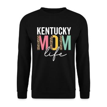 Kentucky Mama Leben Lustige Mama Leopard Kentucky Mama - Unisex Pullover - Schwarz - Vorne - Alina (178cm) & Michal (187cm)