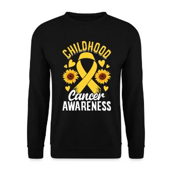 Childhood Cancer Month Gold Ribbon Childhood - Unisex Sweatshirt - black - Front - Alina (178cm) & Michal (187cm)