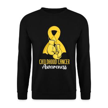 Childhood Cancer Warrior Childhood Cancer Month - Unisex Sweatshirt - black - Front - Alina (178cm) & Michal (187cm)