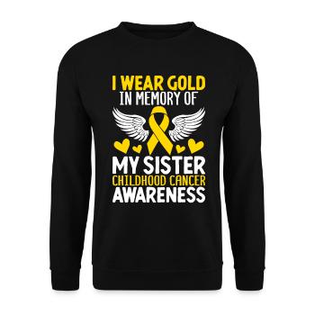 Childhood Cancer Sister Family Childhood Cancer - Unisex Sweatshirt - black - Front - Alina (178cm) & Michal (187cm)