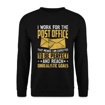 Postal Worker Funny Mail Carrier Mailman Post - Unisex Sweatshirt - black - Front - Alina (178cm) & Michal (187cm)