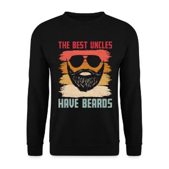 Best Uncles Have Beards - Unisex Sweatshirt - black - Front - Alina (178cm) & Michal (187cm)