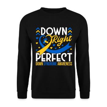 Down Syndrome Awareness Month Down - Unisex Pullover - Schwarz - Vorne - Alina (178cm) & Michal (187cm)