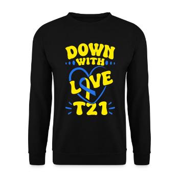 Down Syndrome Awareness Month - Unisex Pullover - Schwarz - Vorne - Alina (178cm) & Michal (187cm)