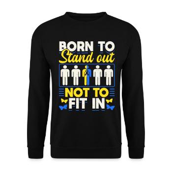 Down Syndrome Awareness Month Born - Unisex Pullover - Schwarz - Vorne - Alina (178cm) & Michal (187cm)
