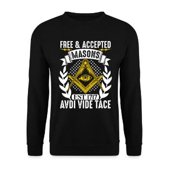 Masonic Freemasonry Fraternal - Unisex Pullover - Schwarz - Vorne - Alina (178cm) & Michal (187cm)