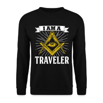 Masonic Freemasonry Fraternal - Unisex Pullover - Schwarz - Vorne - Alina (178cm) & Michal (187cm)