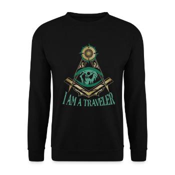 Masonic Freemasonry Fraternal - Unisex Pullover - Schwarz - Vorne - Alina (178cm) & Michal (187cm)