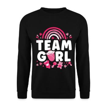 Gender Reveal Babygirl Baby Shower - Unisex Pullover - Schwarz - Vorne - Alina (178cm) & Michal (187cm)