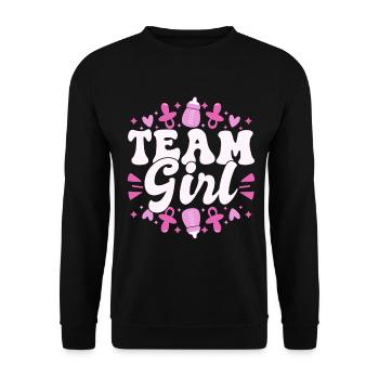 Gender Reveal Babygirl Baby Shower - Unisex Pullover - Schwarz - Vorne - Alina (178cm) & Michal (187cm)