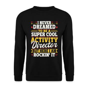 Funny Activity Director - Unisex Pullover - Schwarz - Vorne - Alina (178cm) & Michal (187cm)