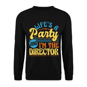 Funny Activity Director Life's A - Unisex Pullover - Schwarz - Vorne - Alina (178cm) & Michal (187cm)