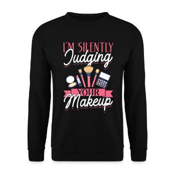MUA Beautician Make Up Artist I'm - Unisex Pullover - Schwarz - Vorne - Alina (178cm) & Michal (187cm)