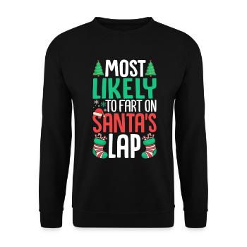 Most Likely to Fart On Santa's Lap Family - Unisex Sweatshirt - black - Front - Alina (178cm) & Michal (187cm)